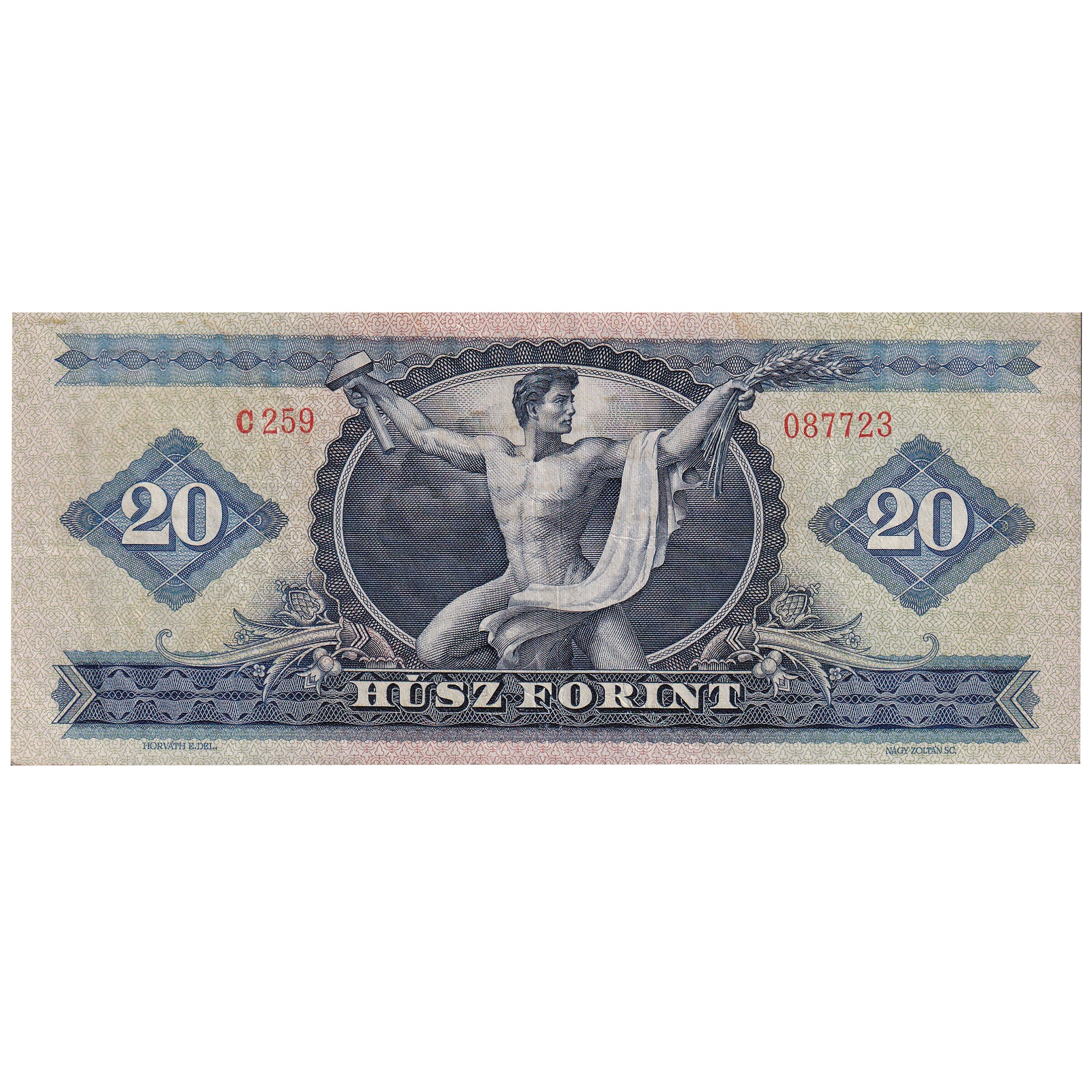 Banknote, Hungary, 20 Forint, 1965, 1965-09-03, KM:169D, AU(55-58)