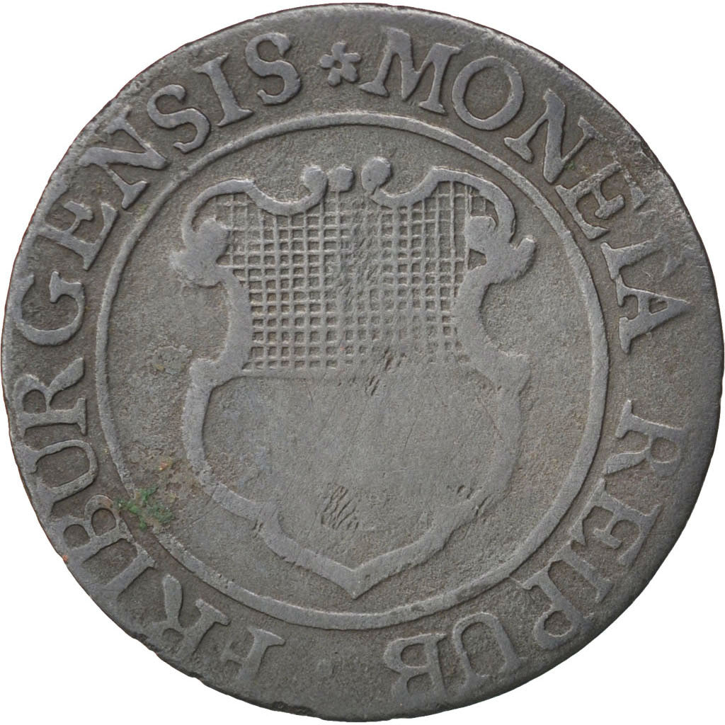 Coin, SWISS CANTONS, FREIBURG, 2 Kreuzer, 1793, VF(30-35), Billon, KM:47