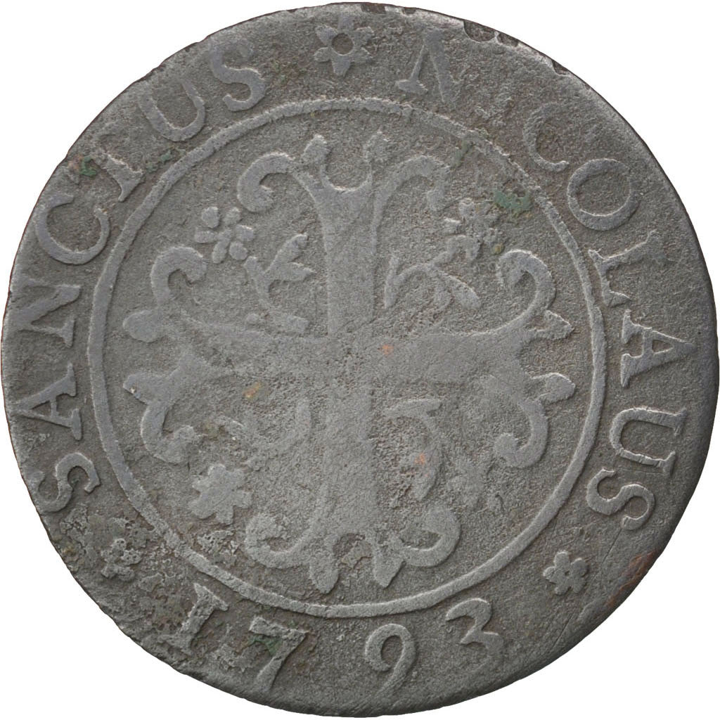 Coin, SWISS CANTONS, FREIBURG, 2 Kreuzer, 1793, VF(30-35), Billon, KM:47