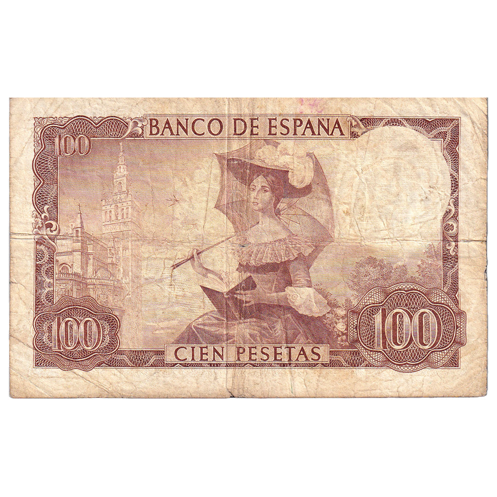 Banknote, Spain, 100 Pesetas, 1965, 1965-11-19, KM:150, VF(20-25)