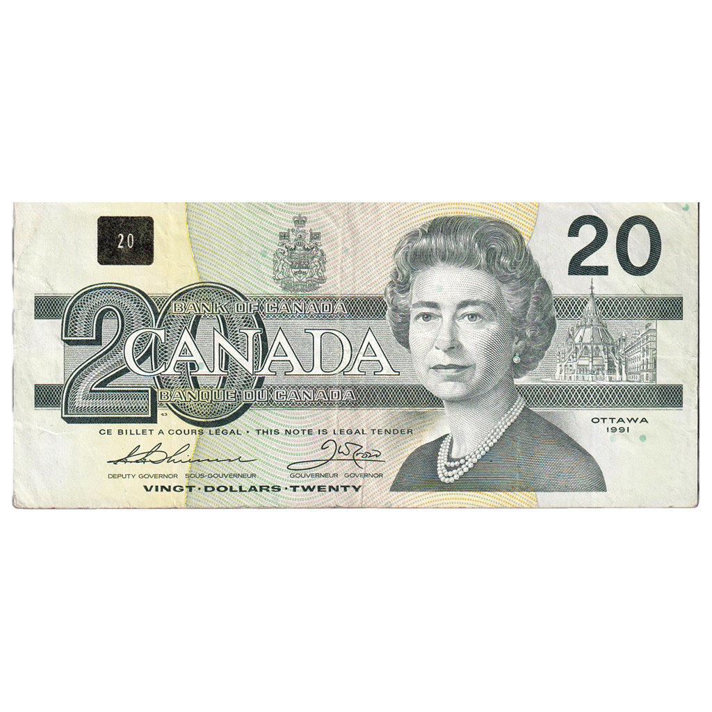 Banknote, Canada, 20 Dollars, 1991, KM:97a, EF(40-45)