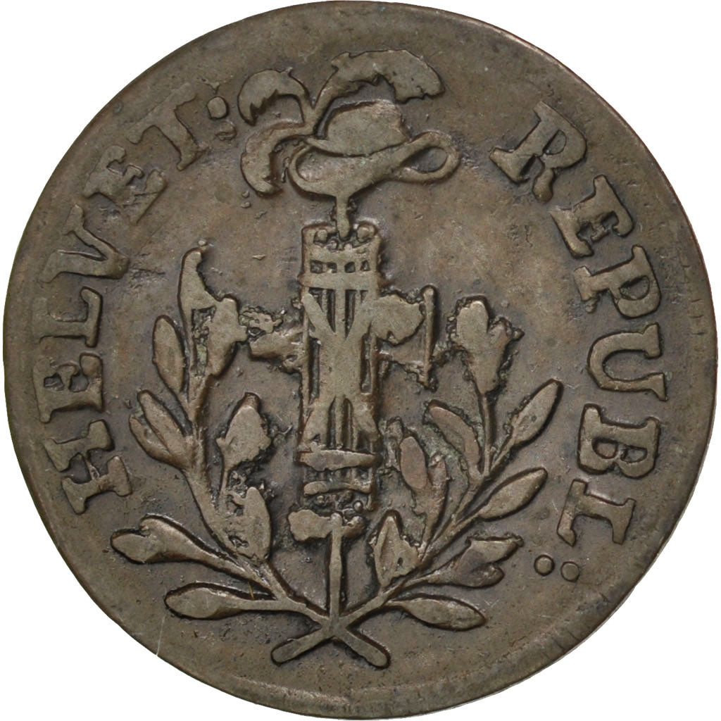 SWITZERLAND, Rappen, 1801, KM #A11, AU(50-53), Billon, 0.69