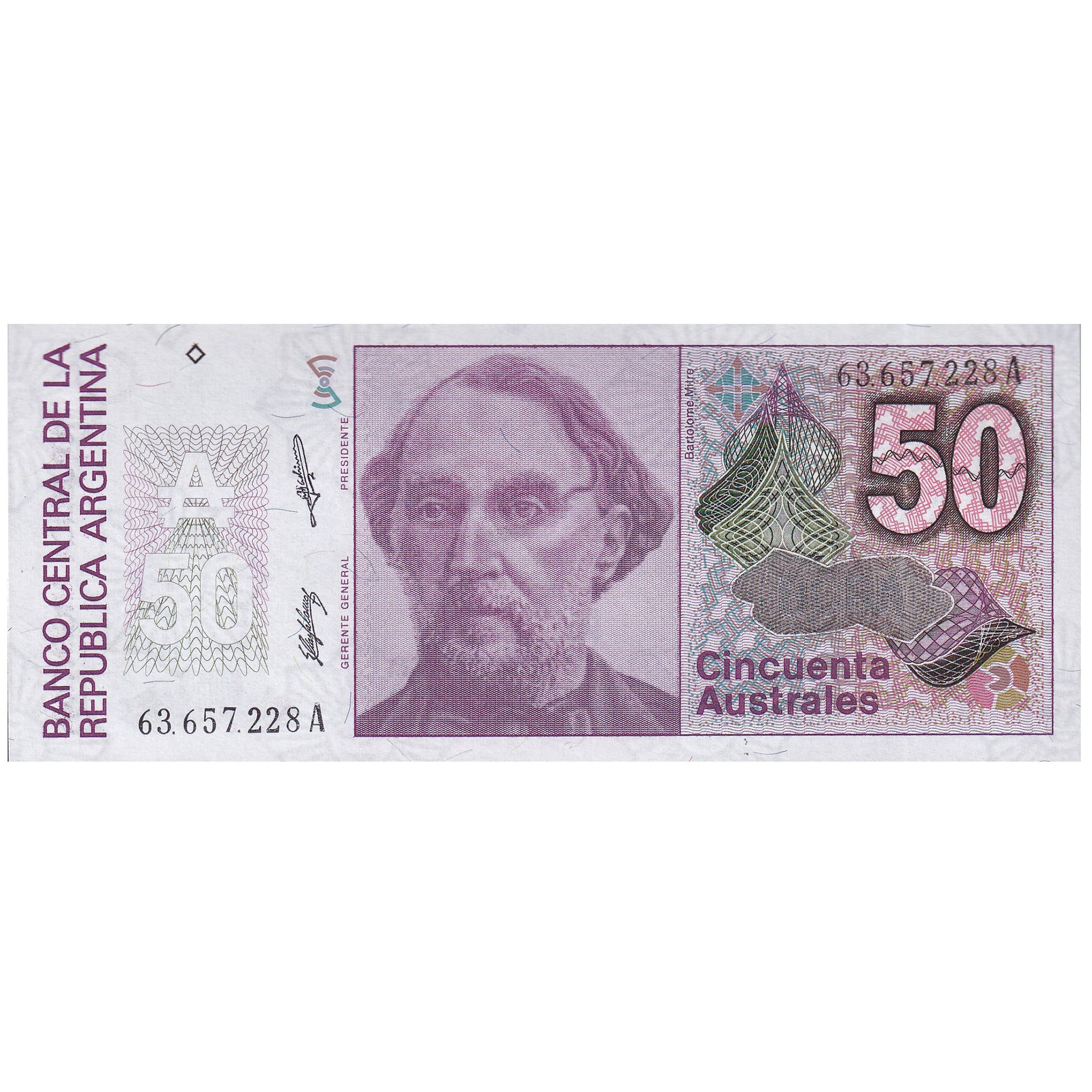 Billete, 50 Australes, 1989-1990, Argentina, KM:326b, UNC