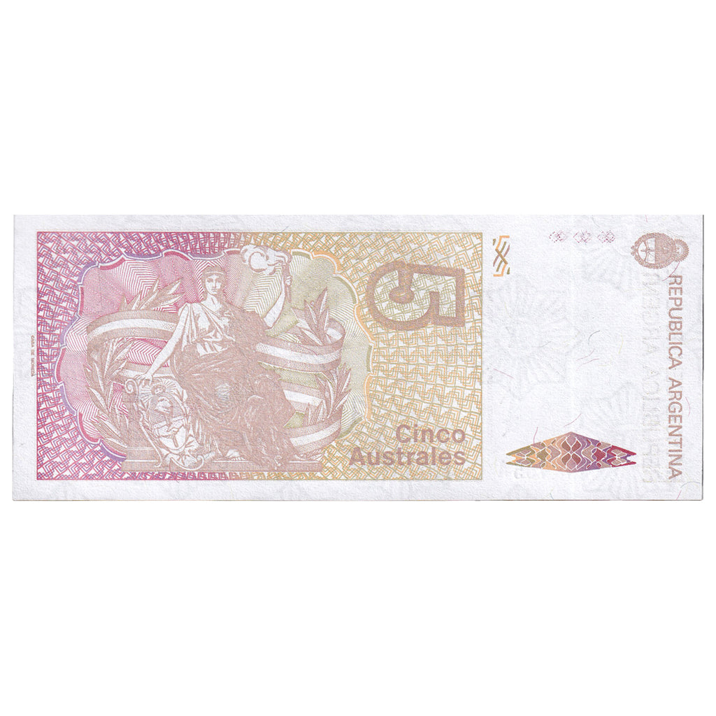 Biljet, Argentinië, 5 Australes, 1987-1989, KM:324b, NIEUW