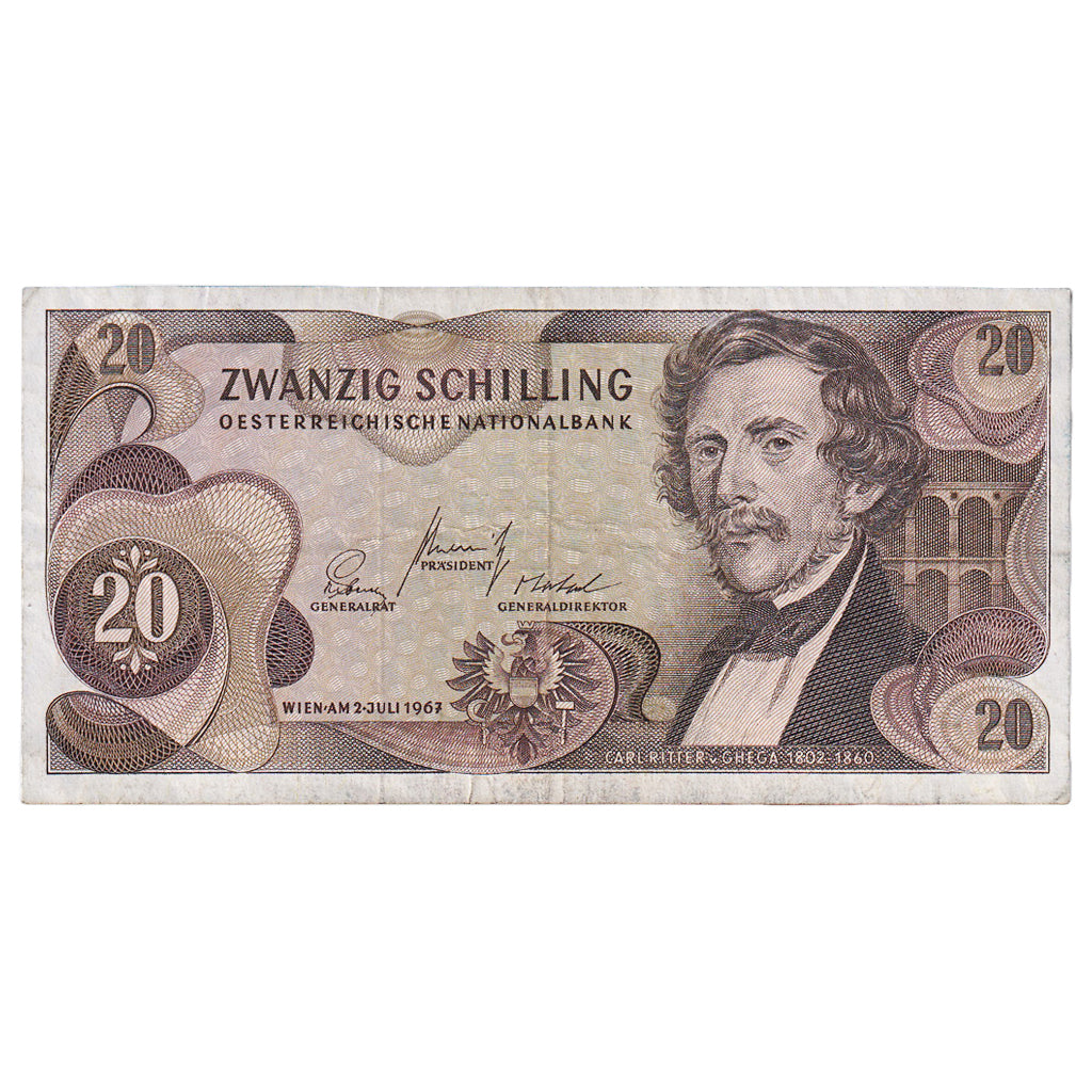 Banknote, Austria, 20 Schilling, 1967, 1967-07-02, KM:142a, EF(40-45)