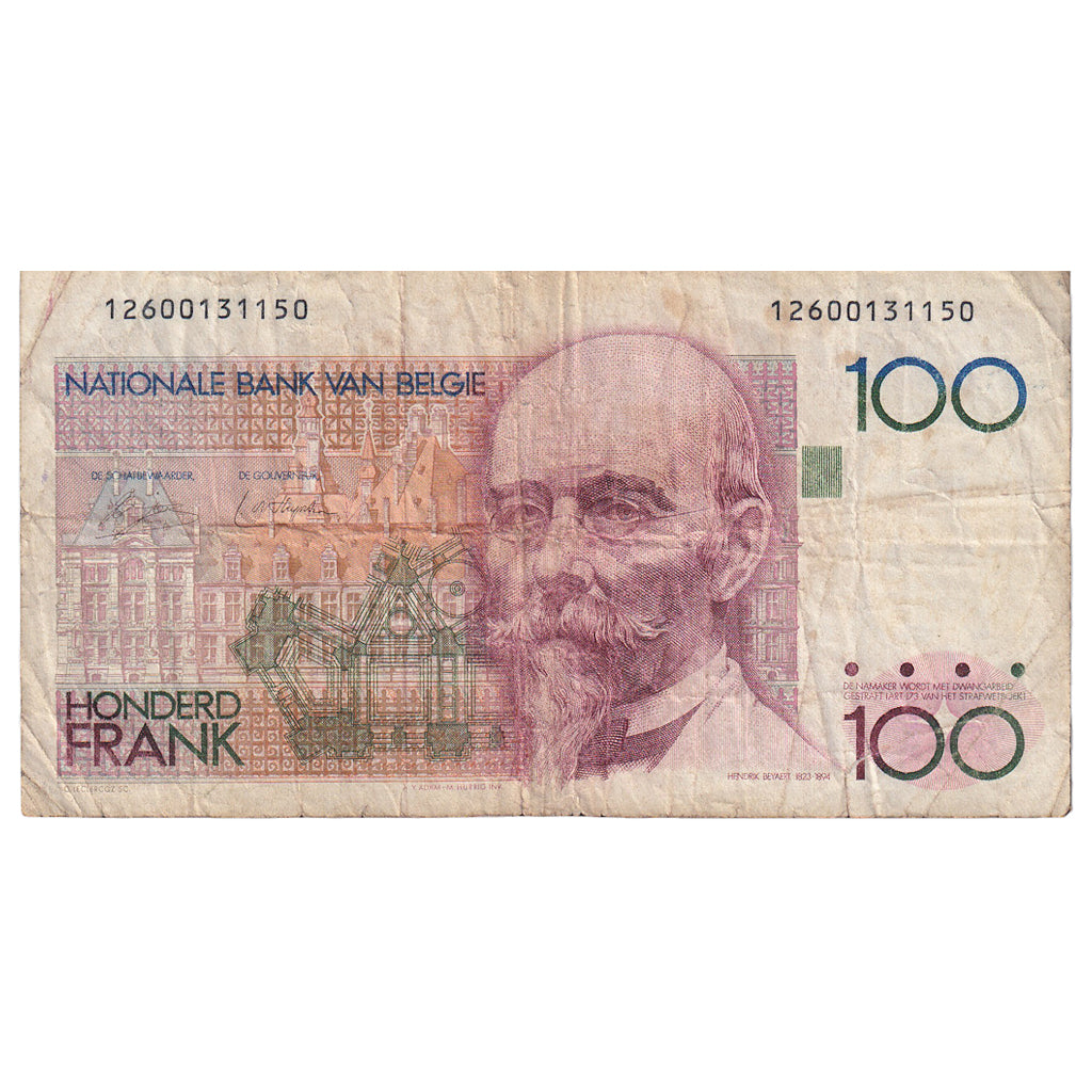 Banknote, Belgium, 100 Francs, KM:140a, VG(8-10)