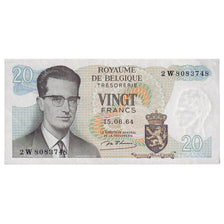 Banknote, Belgium, 20 Francs, 1964, 1964-06-15, KM:138, AU(55-58)