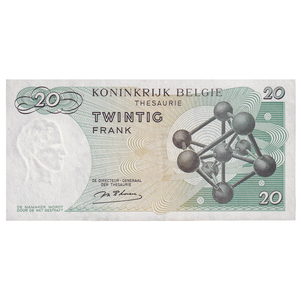 Banknote, Belgium, 20 Francs, 1964, 1964-06-15, KM:138, AU(55-58)