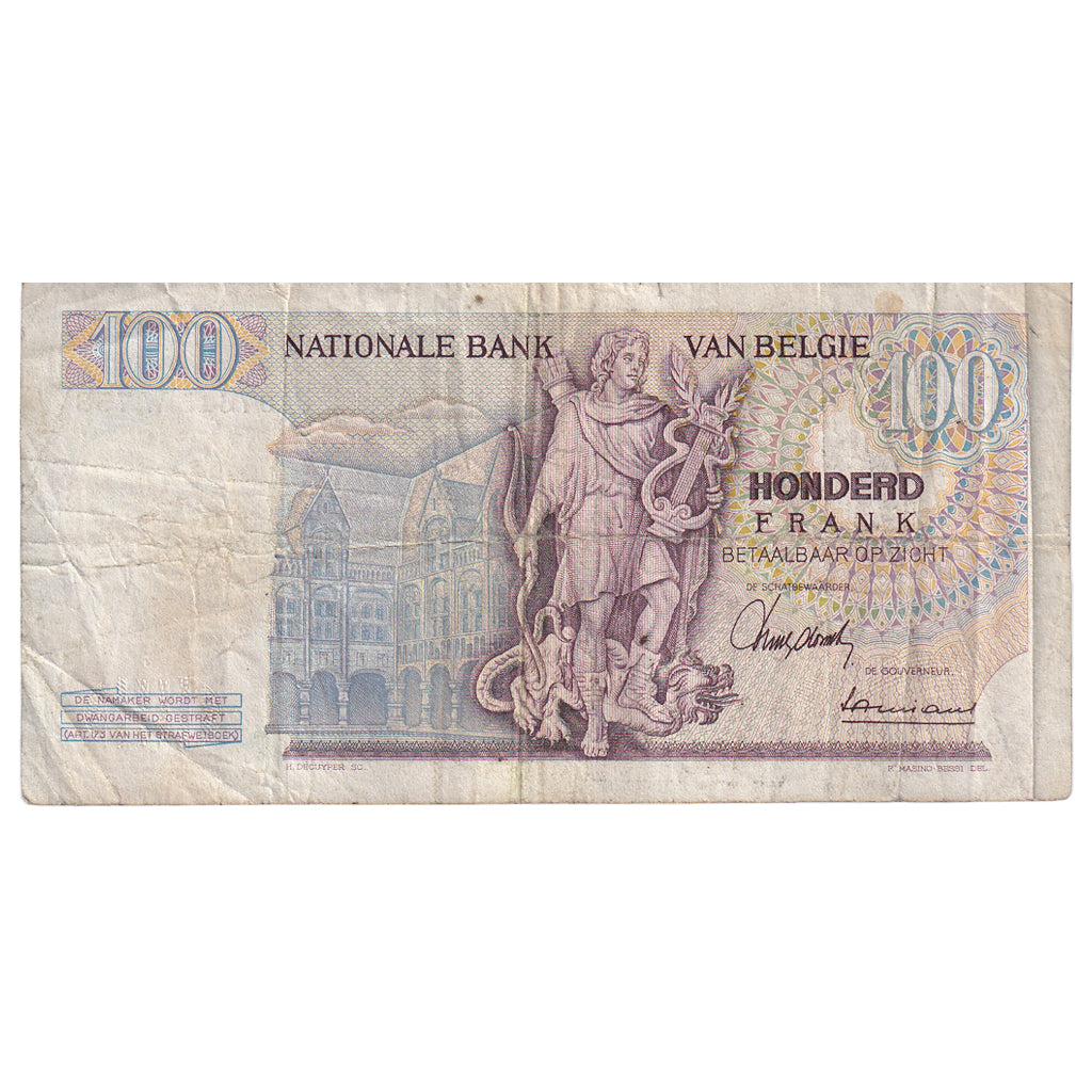 Banknote, Belgium, 100 Francs, 1967, 1967-05-24, KM:134a, VF(20-25)