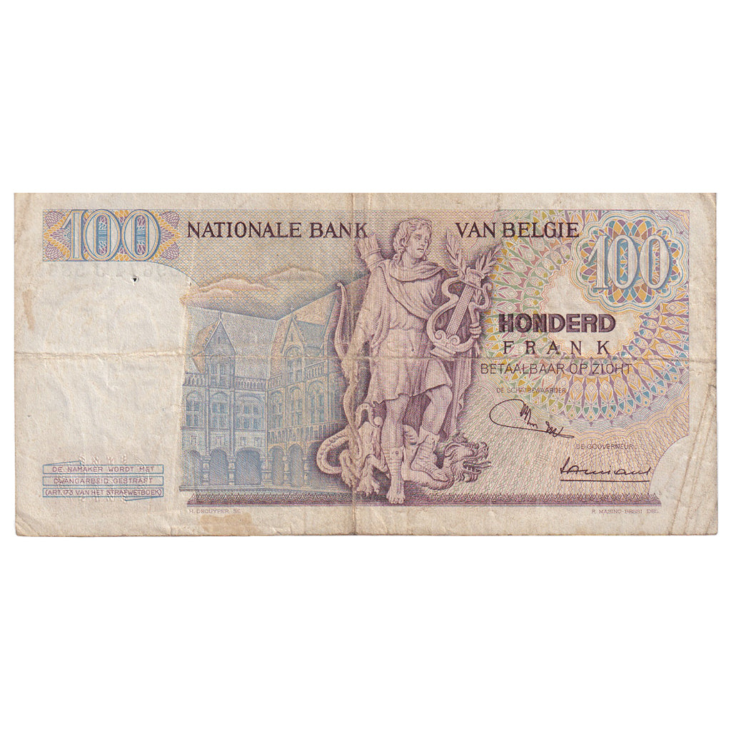 Banknote, Belgium, 100 Francs, 1969, 1969-11-21, KM:134b, VF(20-25)