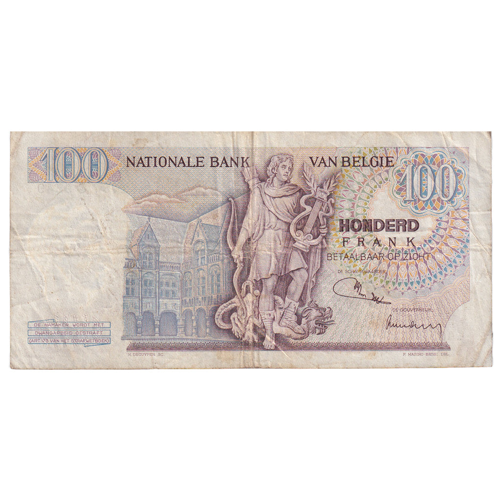 Banknote, Belgium, 100 Francs, 1972, 1972-03-06, KM:134b, VG(8-10)