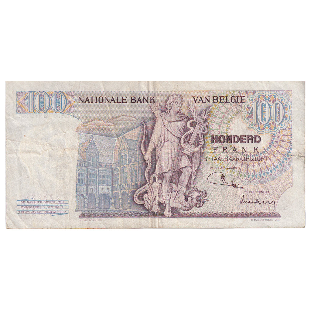 Banknote, Belgium, 100 Francs, 1972, 1972-04-14, KM:134b, VF(20-25)