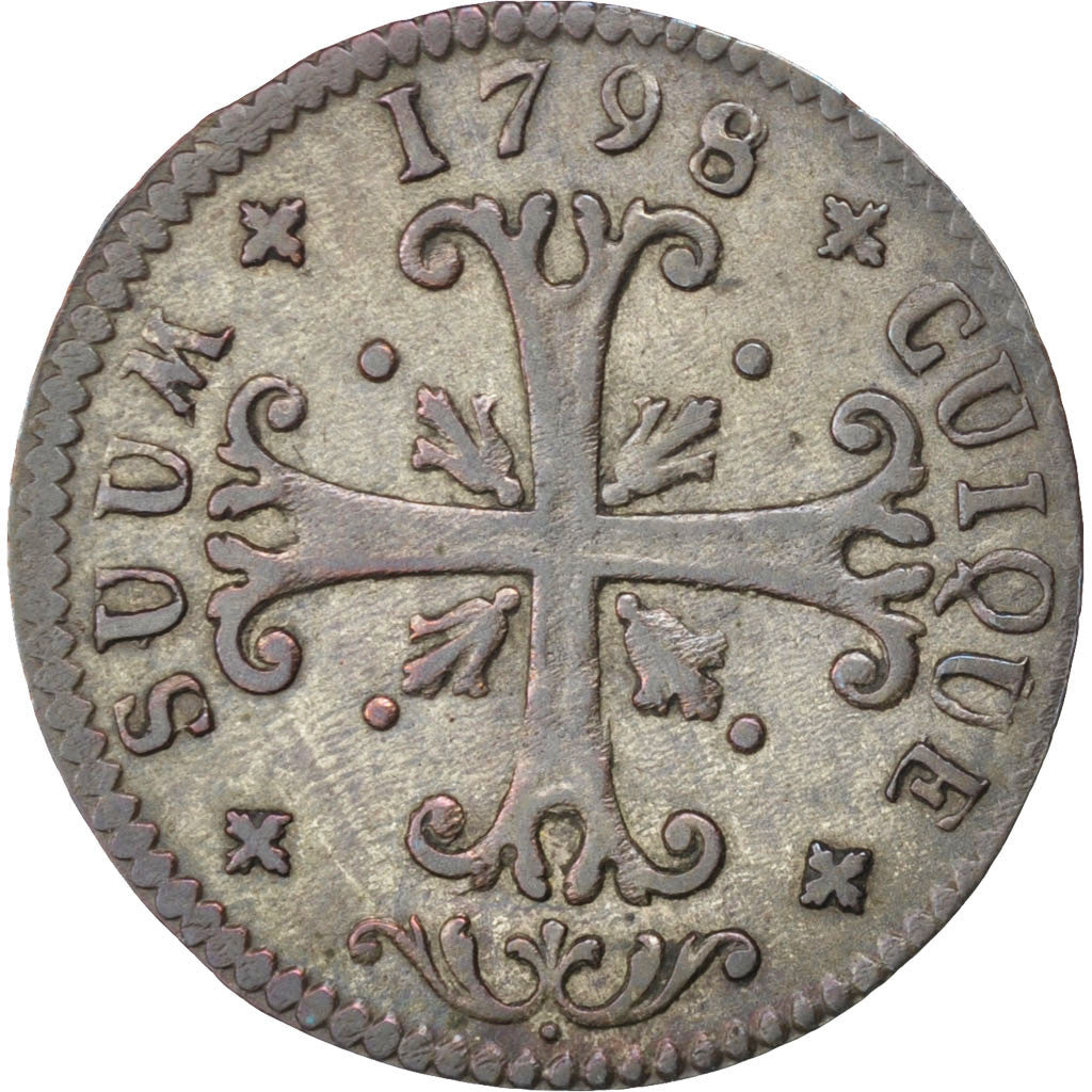 Moneta, CANTONI SVIZZERI, NEUCHATEL, 1/2 Batzen, 1798, Neuenburg, BB+, Biglione