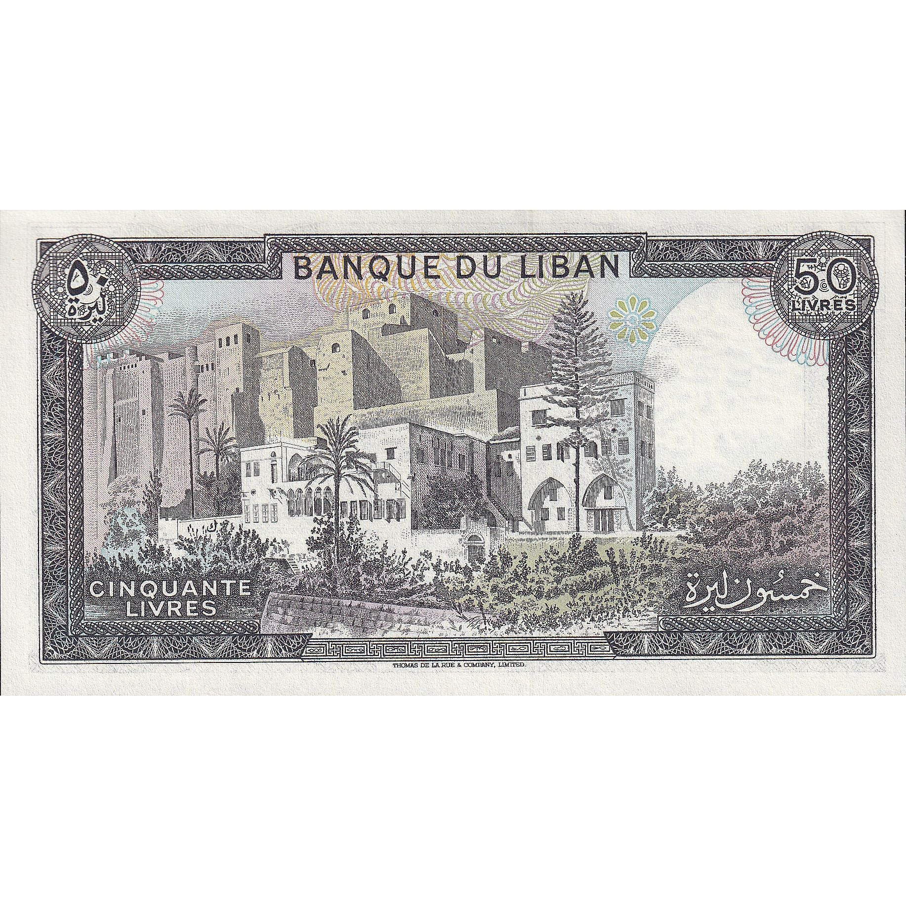 Banknote, Lebanon, 50 Livres, KM:65d, UNC(65-70)