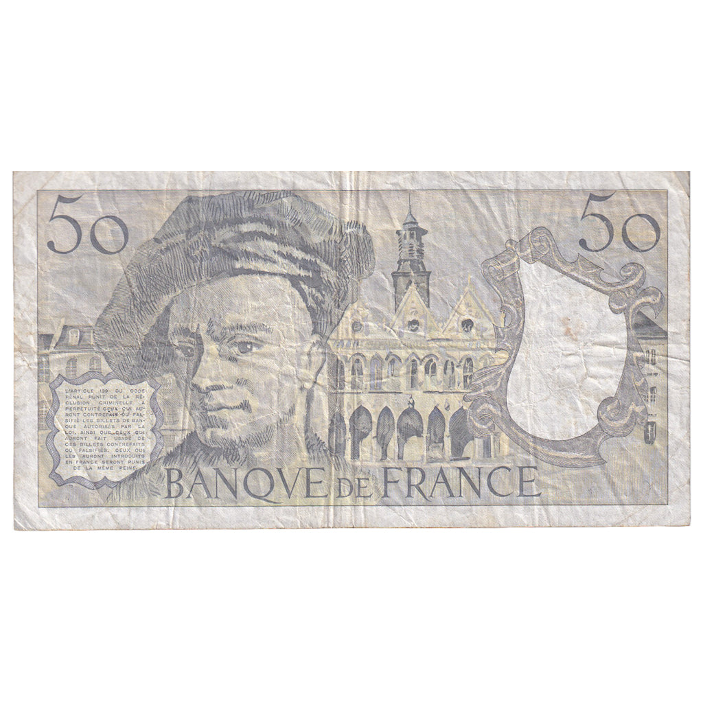 Frankrijk, 50 Francs, Quentin de La Tour, 1992, B.70, TB, Fayette:67.18, KM:152f