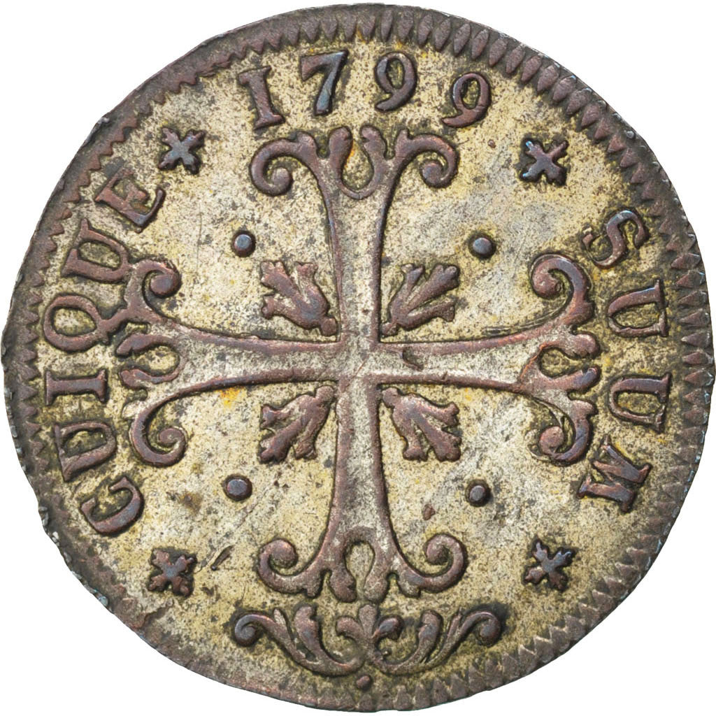 Coin, SWISS CANTONS, NEUCHATEL, 1/2 Batzen, 1799, Neuenburg, AU(50-53), Billon