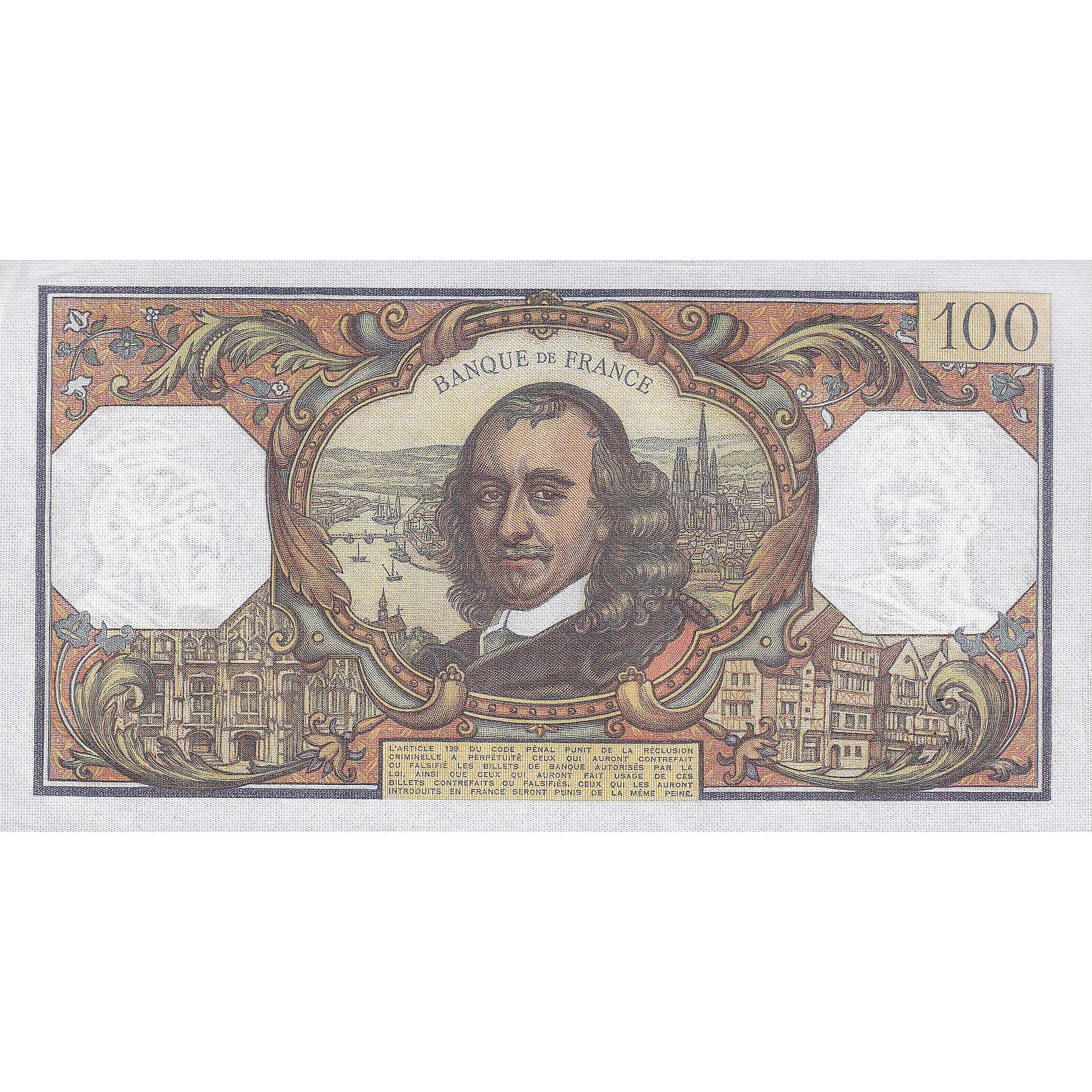 França, 100 Francs, Corneille, 1971, R.572, AU(55-58), Fayette:65.36, KM:149d