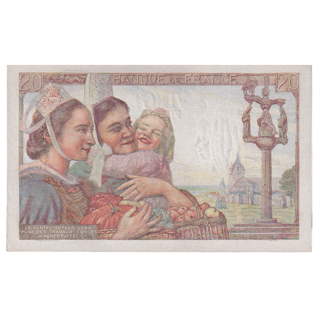 Francja, 20 Francs, Pêcheur, 1943, V.81, AU(55-58), Fayette:13.6, KM:100a