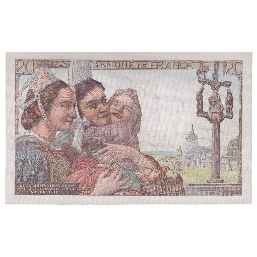 Francia, 20 Francs, Pêcheur, 1949, H.197, SC, Fayette:13.14, KM:100c