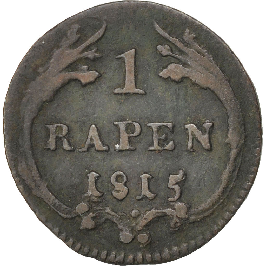 SWISS CANTONS, Rappen, 1815, KM #59, VF(30-35), Copper, 1.11