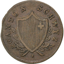 SWISS CANTONS, 2 Rappen, 1845, KM #62, AU(50-53), Billon, 1.17