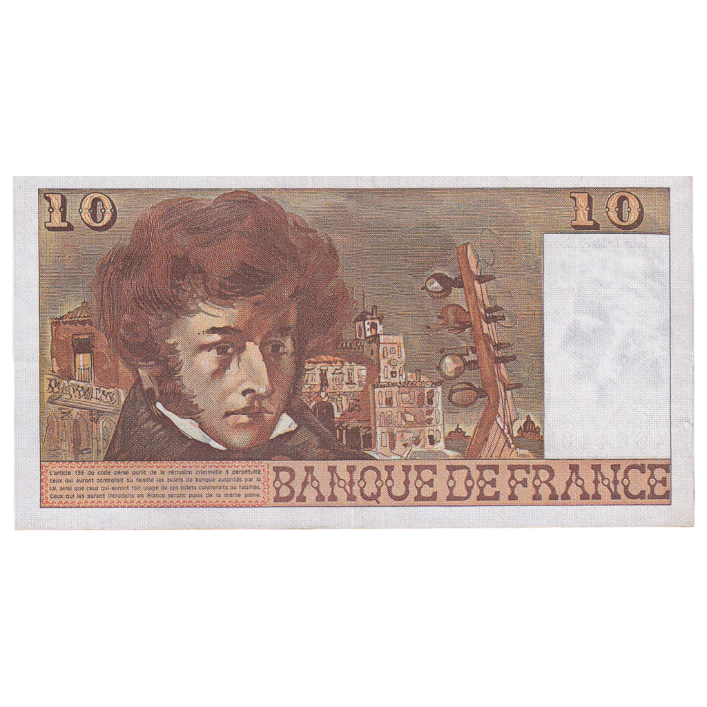 France, 10 Francs, Berlioz, 1978, O.306, EF(40-45), Fayette:63.25, KM:150c