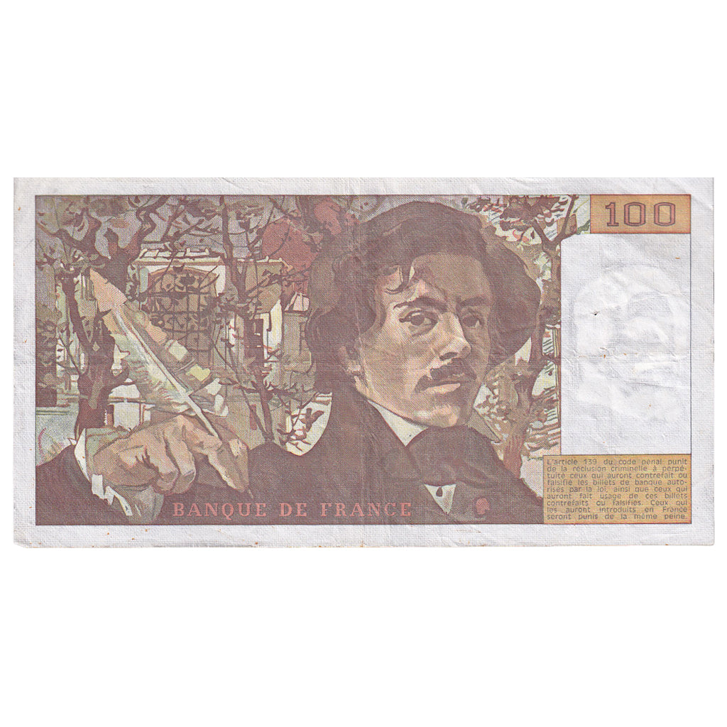 Francia, 100 Francs, Delacroix, 1982, R.57, MBC, Fayette:69.06, KM:154b