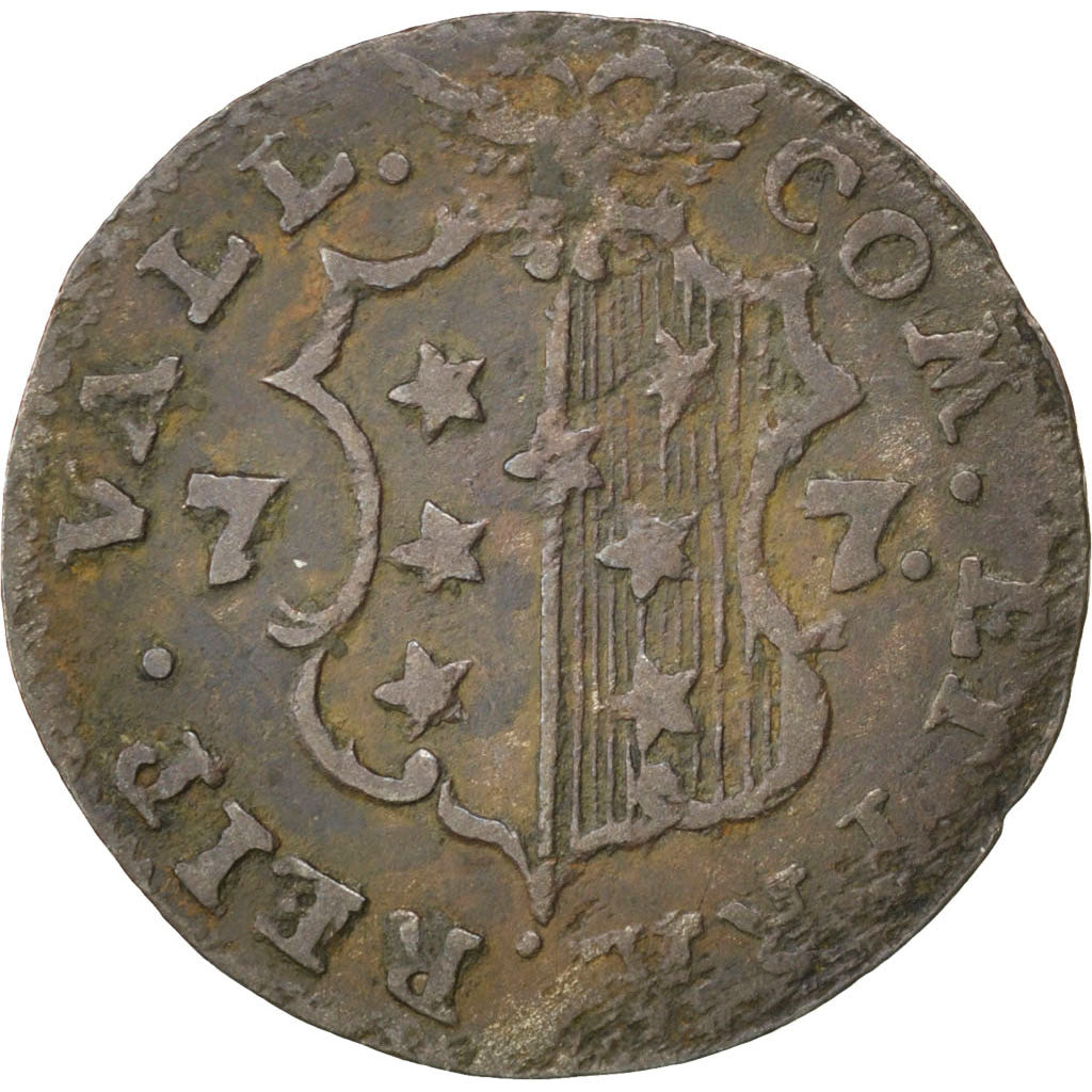 SWISS CANTONS, 1/2 Batzen, 1777, KM #33, VF(30-35), Billon, 1.52