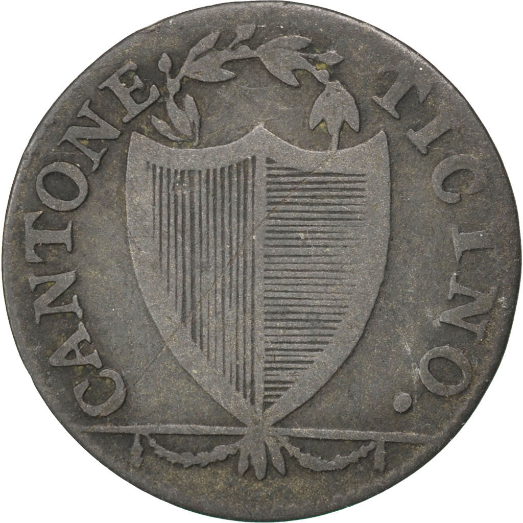 SWISS CANTONS, 3 Soldi, 1813, KM #2, VF(20-25), Billon, 1.55