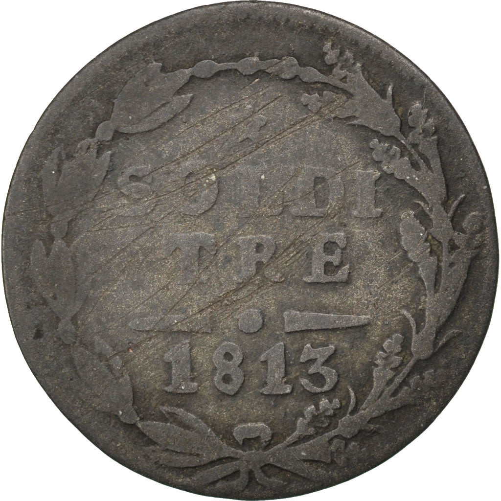 SWISS CANTONS, 3 Soldi, 1813, KM #2, VF(20-25), Billon, 1.55