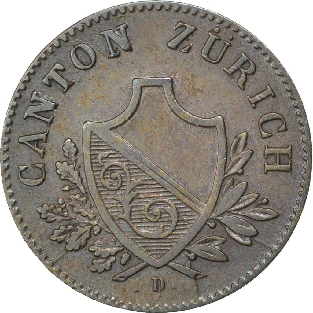 SWISS CANTONS, 2 Rappen, 1842, KM #195, EF(40-45), Billon, 1.30