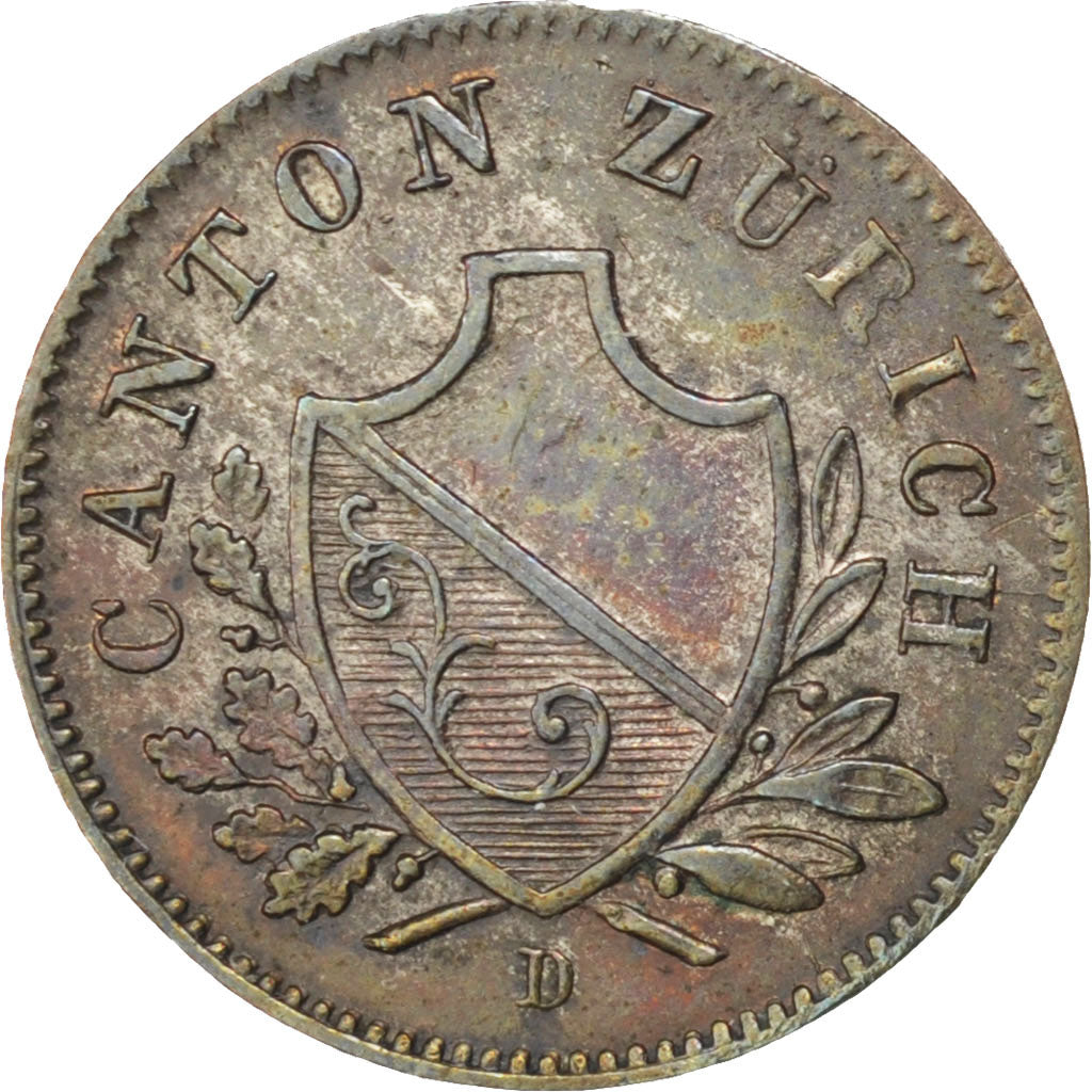 SWISS CANTONS, Rappen, 1842, KM #194, AU(50-53), Billon, 0.76