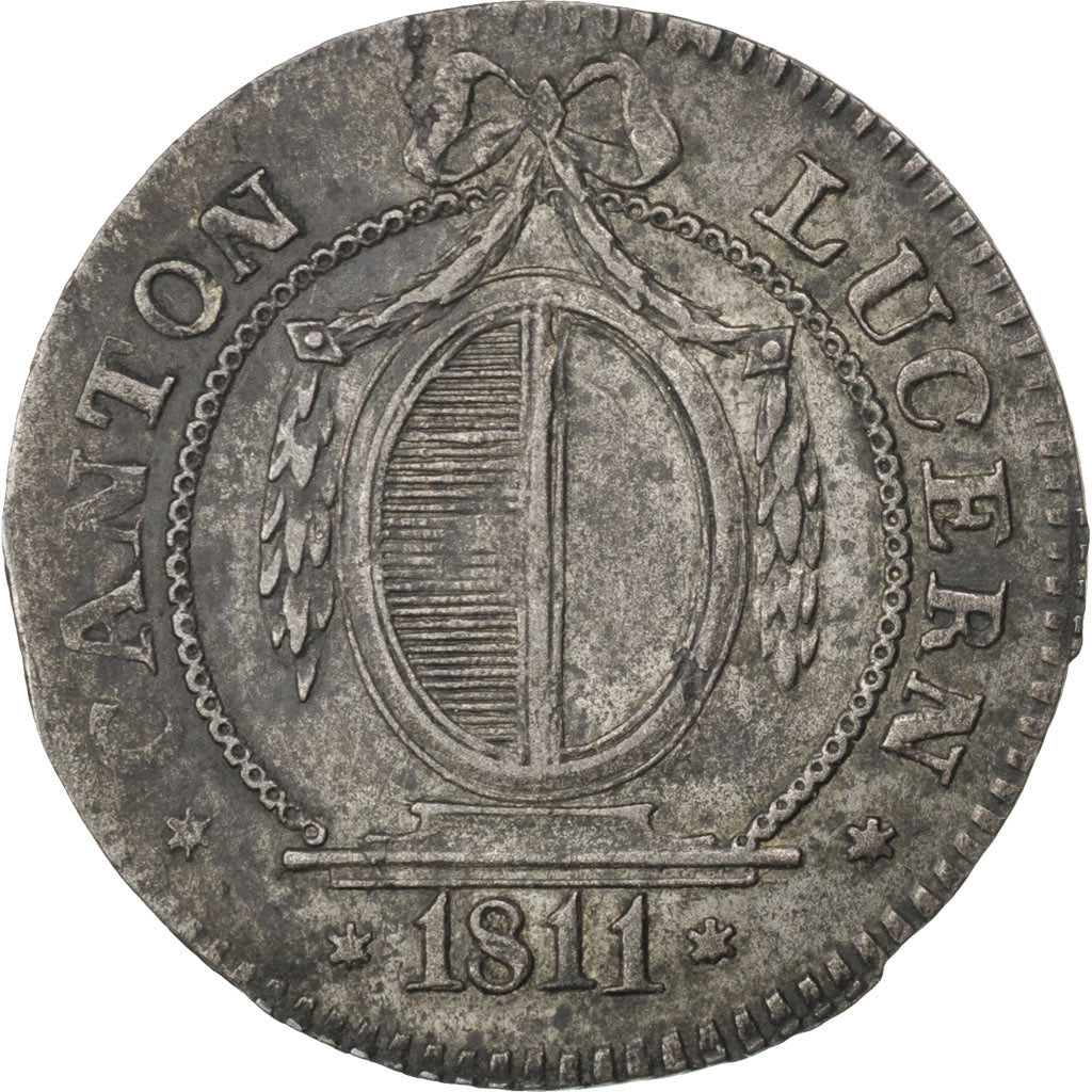 SWISS CANTONS, Batzen-10 Rappen, 1811, KM #101, EF(40-45), Billon, 2.74