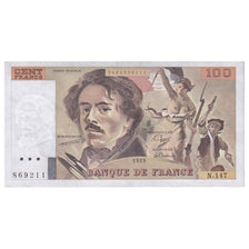 Frankreich, 100 Francs, Delacroix, 1989, N.147, UNZ-, Fayette:69.13C, KM:154d