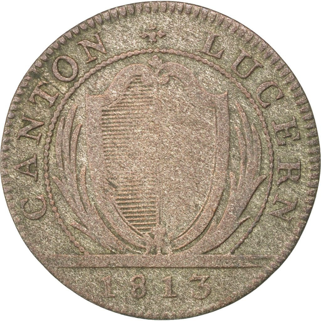 SWISS CANTONS, Batzen-10 Rappen, 1813, KM #107, F(12-15), Billon, 2.42