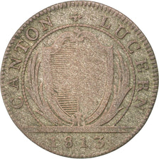SWISS CANTONS, Batzen-10 Rappen, 1813, KM #107, F(12-15), Billon, 2.42