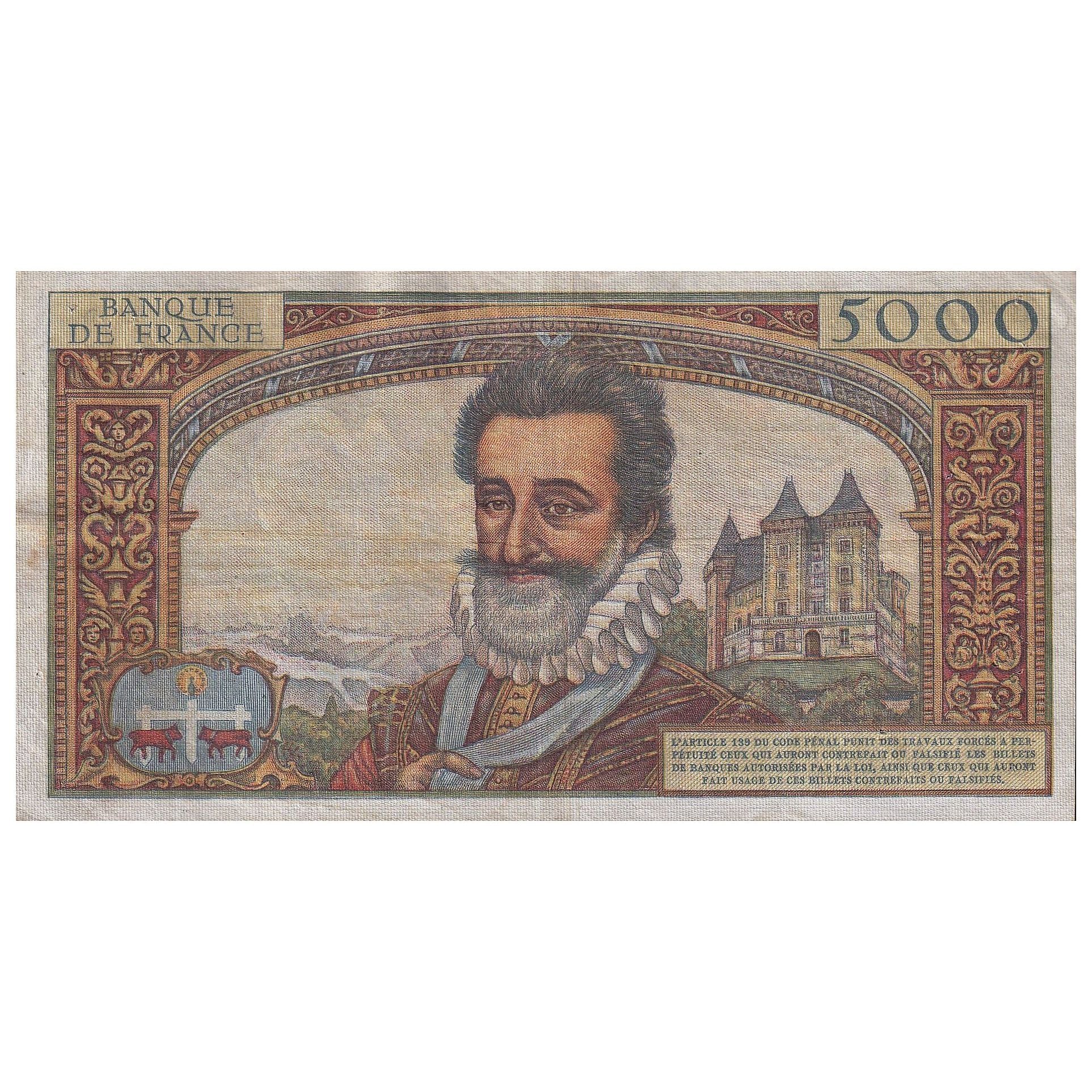 Frankrijk, 5000 Francs, Henri IV, 1957, H.15, TTB, Fayette:49.2, KM:135a
