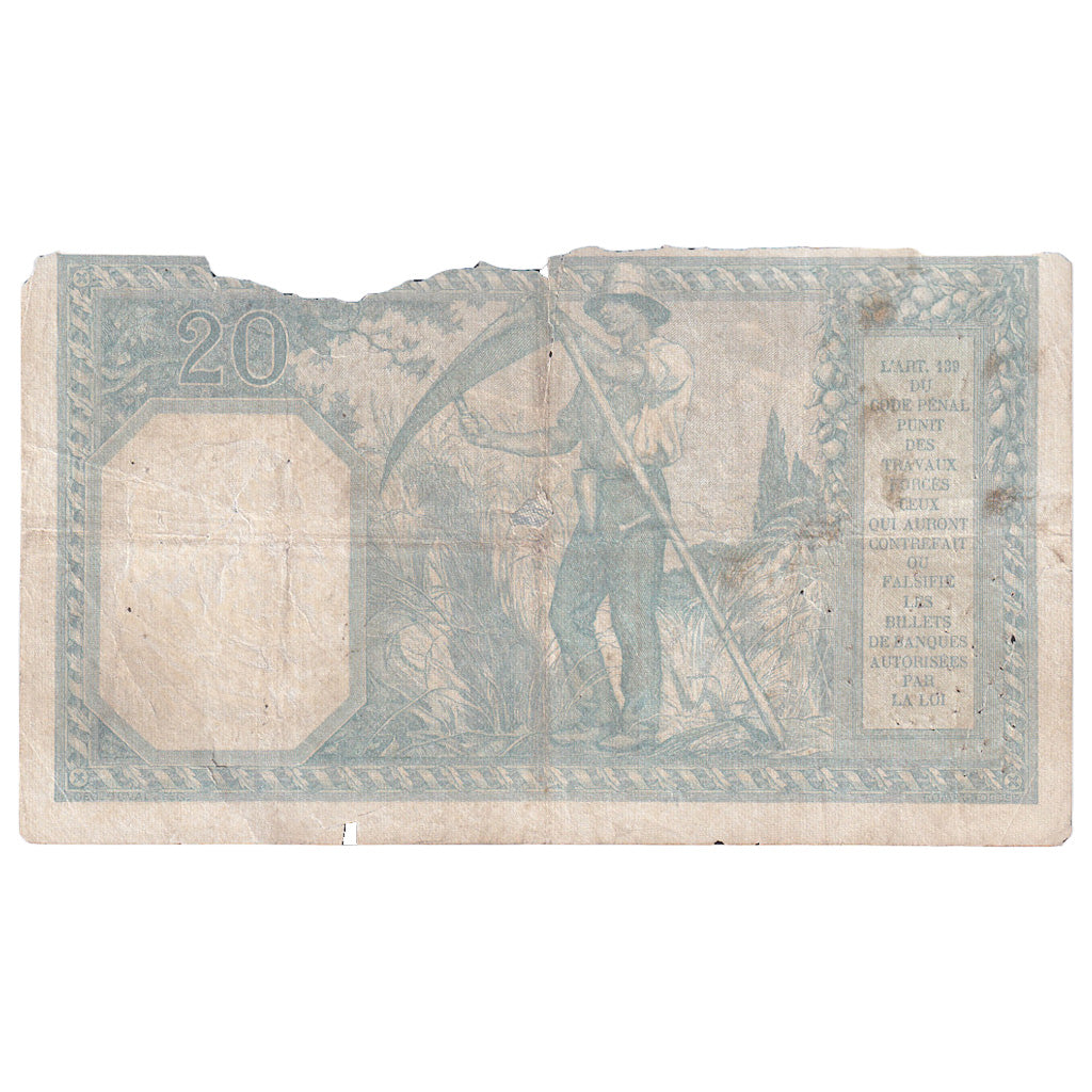 Francia, 20 Francs, Bayard, 1917, K.2117, MC, Fayette:11.2, KM:74