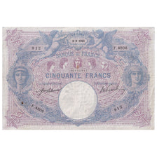 Francja, 50 Francs, Bleu et Rose, 1913, F.4806, VF(20-25), Fayette:14.26, KM:64e