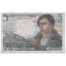 Frankreich, 5 Francs, Berger, 1947, H.155, VZ, Fayette:05.07, KM:98b