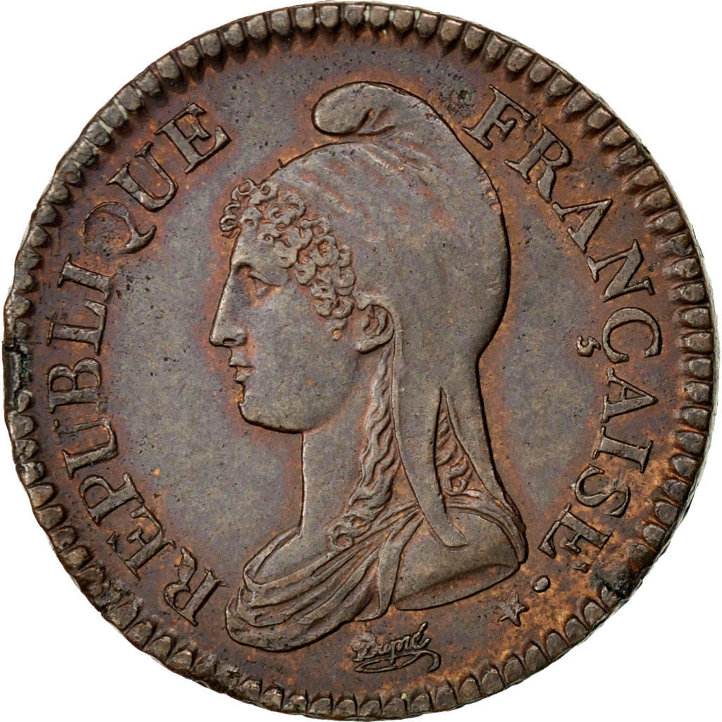 FRANCE, Dupré, 2 Decimes, 1795, Paris, KM #638.1, graded, PCGS, MS(60-62), B...