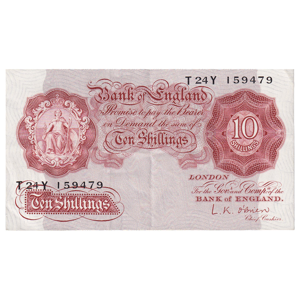 Banknote, Great Britain, 10 Shillings, 1955-1960, KM:368c, AU(50-53)