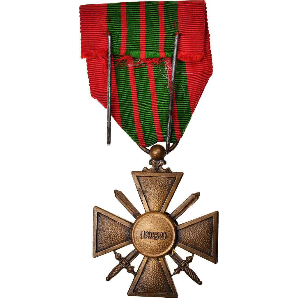 France, Croix de Guerre, Médaille, 1939, Excellent Quality, Bronze, 37