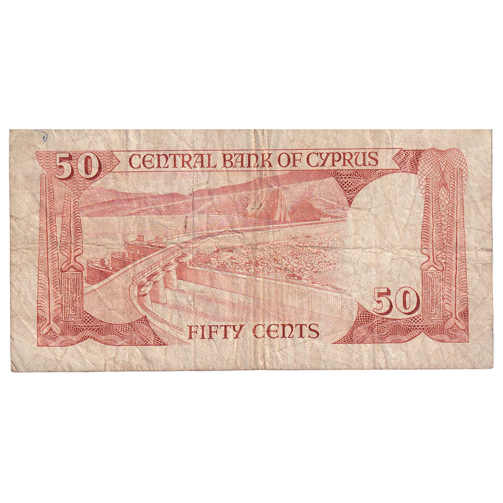 Banknote, Cyprus, 50 Cents, 1983, 1983-10-01, KM:49a, VF(20-25)