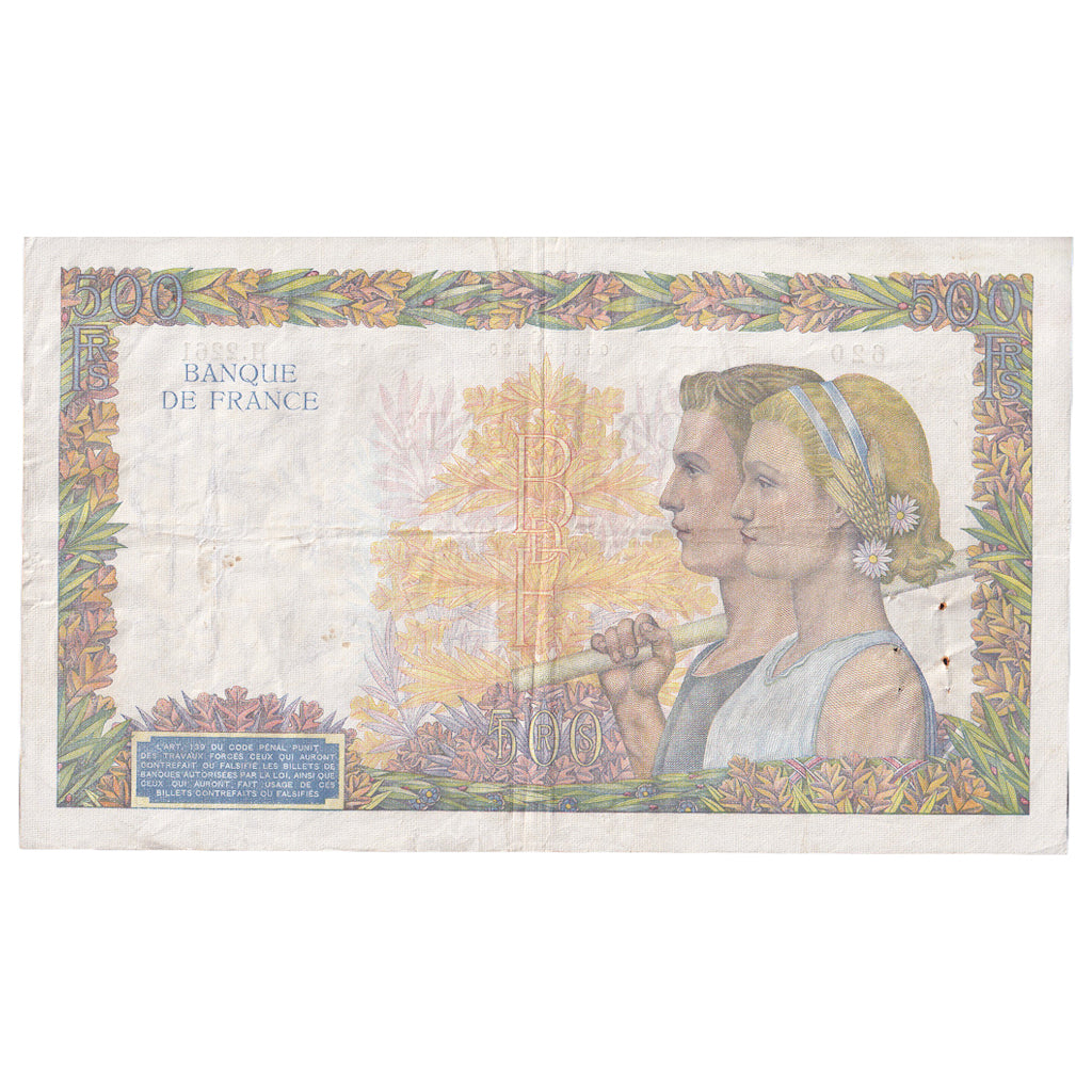 Francia, 500 Francs, La Paix, 1941, H.2261, MBC, Fayette:32.14, KM:95b