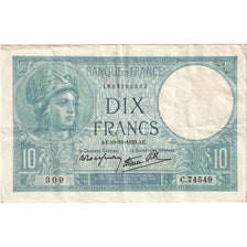 France, 10 Francs, Minerve, 1939, C.74549, EF(40-45), Fayette:07.12, KM:84