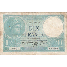 França, 10 Francs, Minerve, 1940, C.81780, EF(40-45), Fayette:07.24, KM:84