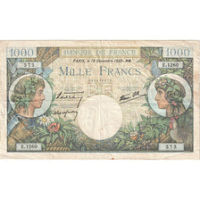 France, 1000 Francs, Commerce et Industrie, 1940, E.1260, VF(30-35)
