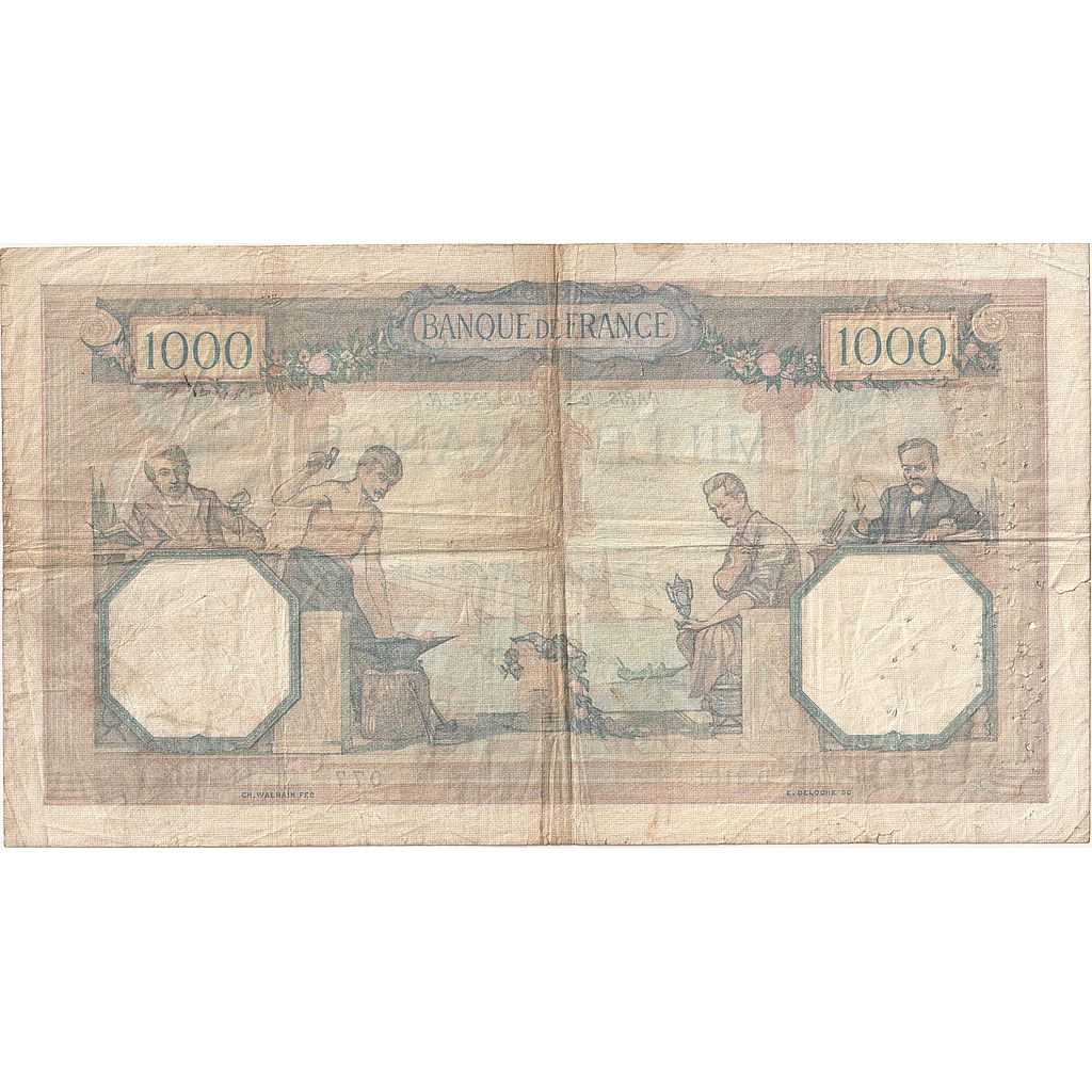 France, 1000 Francs, Cérès et Mercure, 1932, D.2161, B, Fayette:37.07, KM:79b