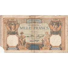 France, 1000 Francs, Cérès et Mercure, 1936, T.2781, AG(1-3), Fayette:37.10